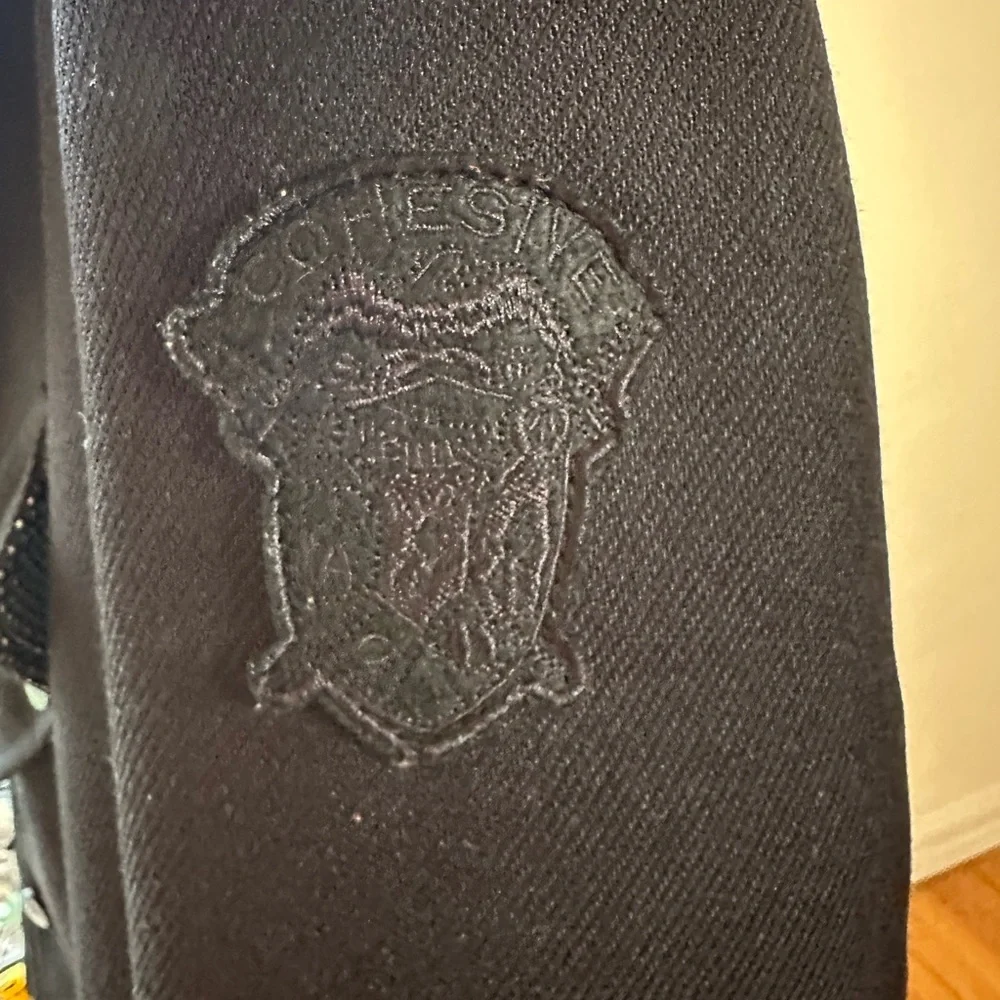 Men's Black Double-Breasted Peacoat w/Skull buttons & sweatshirt lining - Picture 9 of 12